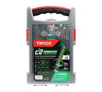 TIMCO - Tornillos multiusos C2 Strong-Fix Premium - Paquete de agarre mixto - PZ - Doble avellanado - Amarillo - 600 piezas