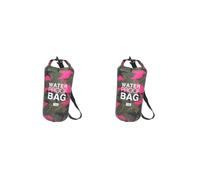 Timcryxient Juego de 2 mochilas flotantes impermeables con bolsillo para kayak, canoa, camping, 10 L, color rojo rosa