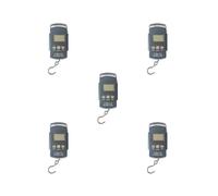 Timcryxient Juego de 5 balanzas digitales de 50 kg para equipaje de pesca y viaje, báscula electrónica para colgar