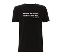 Time 4 Tee Letra de canción de Heroes David Bowie cita de la camiseta We can be Heroes just for one Day