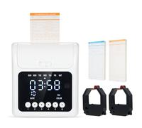 Time Clock for Employees, Time Card Machine with 100 Attendance Cards 2 Ribbons for Wall Mount Desktop Punch Clock System