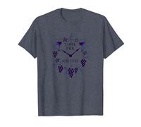 Time for Wine O'Clock Elegant Wine Lover'S Camiseta, Hombre, Azul Jaspeado, M