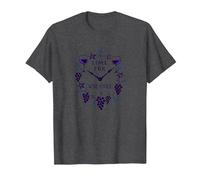 Time for Wine O'Clock Elegant Wine Lover'S Camiseta, Hombre, Jaspeado Oscuro, 3XL