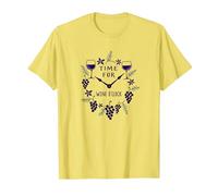 Time for Wine O'Clock Elegant Wine Lover'S Camiseta, Hombre, Limón, M