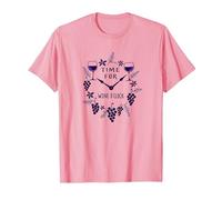 Time for Wine O'Clock Elegant Wine Lover'S Camiseta, Hombre, Rosado, S