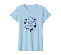 Time for Wine O'Clock Elegant Wine Lover'S Camiseta, Mujer, Azul Bebé, L