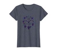 Time for Wine O'Clock Elegant Wine Lover'S Camiseta, Mujer, Azul Jaspeado, M