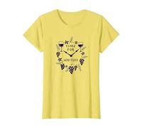 Time for Wine O'Clock Elegant Wine Lover'S Camiseta, Mujer, Limón, M