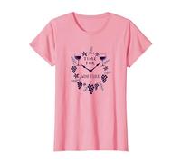 Time for Wine O'Clock Elegant Wine Lover'S Camiseta, Mujer, Rosado, XXL