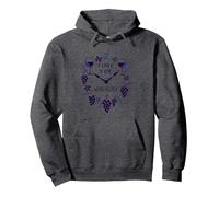 Time for Wine O'Clock Elegant Wine Lover'S Sudadera con Capucha, Unisex para Adultos, Jaspeado Oscuro, S