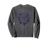 Time for Wine O'Clock Elegant Wine Lover'S Sudadera, Unisex para Adultos, Jaspeado Oscuro, L