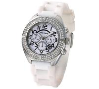 Time Force TF3033L02 - Reloj analógico de mujer de cuarzo con correa de silicona blanca