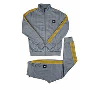 Time Is Money Chándal Urban Designer Jacquard Stripe Streetwear Style para hombre, negro, gris, blanco, gris, XL