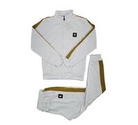 Time Is Money Urban Designer - Chándal para hombre, diseño de rayas, estilo urbano, sin capucha, color negro, gris y blanco, blanco, XL