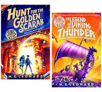 Time Keys Series by M. G. Leonard Illustrated 2 Books Collection Set (Hunt for the Golden Scarab & The Legend of Viking Thunder)