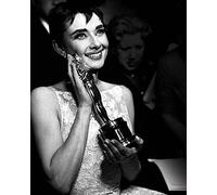 Time Life Audrey Hepburn Oscar-Lienzo Impreso (40 x 50 cm), Poliéster, Multicolor, 40x50x3.2 cm