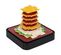 Time Piece Calendar 2026, Roman Colosseum Calendar, 3D Paper Carving Art Memo Pad with DIY Tear Away Page for Office Desk Decor Home Decoration Holiday (Yellow Crane Tower)