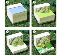 Time Piece Calendar, 3D Sculpture Calendars, 3.35x3.35x2.6 inches, Tree House River Design, Tear Away Notepad, Medium Size, Multicolor, 1 Piece, Home, Workout, School, Commute, Holiday, Teacher