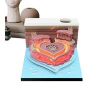 Time Piece Calendario 2025 - Bloc de notas 3D creativo, expositor de escritorio de diseño de San Valentín, organizador de papel plegable, decoración luminosa LED | para oficina en casa, estudio, amate