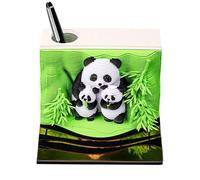 Time Piece Calendario 2026 - Bloc de notas 3D con escultura de papel de panda | Calendario de escritorio con luz LED, páginas extraíbles, cubierta acrílica, escritorio, mesita de noche, mesita de