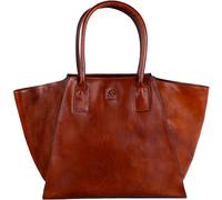Time Resistance Bolsa Tote de Cuero - Bolso de Cuero Full-Grain para Mujer - Bolsa de Mano Italiana Hecha a Mano (Marrón Cognac)