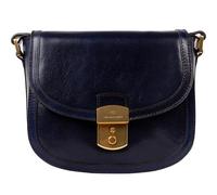Time Resistance Bolso Bandolera de Cuero - Bolso Tipo Saddle con Cierre Magnético - Bolso Messenger de Cuero para Mujer (Azul)