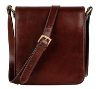 Time Resistance Bolso Bandolera de Cuero para Hombre - Tipo Mensajero con Cuero de Vachetta, Hecho a Mano en Italia - Ideal para Llevar Todo lo que Necesitas, Color Marrón Oscuro