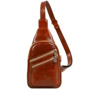 Time Resistance Bolso Bandolera de Cuero para Hombre y Mujer - Tipo Mensajero con Cuero de Vachetta, Hecho a Mano en Italia - Ideal para Llevar Todo lo que Necesitas, Color Coñac