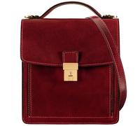 Time Resistance Bolso Bandolera para Hombre y Mujer de Cuero - Maletín Portadocumentos de Mano en Cuero Color Rojo