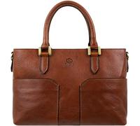 Time Resistance Bolso de Cuero de Grano Completo para Mujer Bolso de Mano de Cuero con Asa Superior - Tote