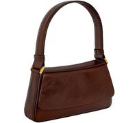 Time Resistance Bolso de Cuero - Monedero de Cuero Flor para Mujer - Bolso de Hombro - Bolso Italiano (Marrón)