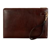 Time Resistance - Bolso De Mano De Cuero Para Hombre - Organizador De Muñeca - Maletín Hecho A Mano En Italia, Color Marrón