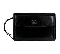 Time Resistance - Bolso de Mano de Cuero Para Hombre - Organizador de Muñeca - Maletín Hecho a Mano en Italia, Negro