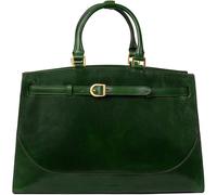 Time Resistance Bolso de Mano de Cuero para Mujer - Bolso Tote de Cuero de Grano Completo - Bolso de Hombro con Asa Superior (Verde)