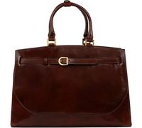 Time Resistance Bolso de Mano de Cuero para Mujer - Bolso Tote de Cuero de Grano Completo - Bolso de Hombro con Asa Superior (Marrón)