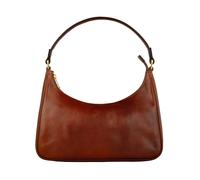 Time Resistance Bolso de Cuero - Monedero de Cuero de Flor Entera para Mujer - Bolso de Hombro Italiano (Marrón Coñac)