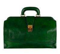Time Resistance Bolso de Médico de Cuero - Maletín de Cuero Estilo Vintage para Hombre y Mujer (Verde)