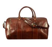 Time Resistance Bolso de Viaje de Cuero para Hombre y Mujer - Bolsa de Cuero para Fin de Semana o Deporte con Cómodos Espacios, Color Marrón