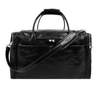 Time Resistance Bolso de Viaje de Cuero para Hombre y Mujer - Bolsa de Cuero para Fin de Semana o Deporte con Cómodos Espacios, Color Negro