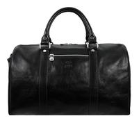 Time Resistance Bolso de Viaje de Cuero para Hombre y Mujer - Bolsa de Cuero para Fin de Semana o Deporte con Cómodos Espacios, Color Negro