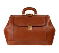 Time Resistance Bolso Médico de Cuero - Bolso de Asa Superior - Maletín Médico - Bolso Gladstone (Marrón Coñac)