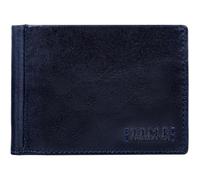 Time Resistance Cartera Bifold de Cuero - Cartera de Cuero de Grano Completo Hecha a Mano en Italia - Cartera Delgada con Clip para Billetes (Azul)