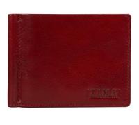 Time Resistance Cartera Bifold de Cuero - Cartera de Cuero de Grano Completo Hecha a Mano en Italia - Cartera Delgada con Clip para Billetes (Rojo)