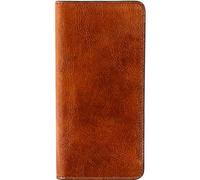 Time Resistance Cartera De Cuero - Cartera para Traje De Cuero De Plena Flor - Alta con Bolsillo para El Pecho - Cartera Delgada Lujosa (Marrón Coñac)