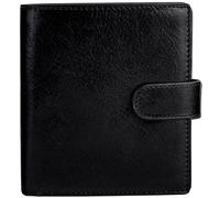 Time Resistance Cartera de Cuero para Hombre - Diseño de Billetera Minimalista con Tarjetero para Tarjetas de Crédito- Asegurada con un Cierre de Botón de Presión de Metal