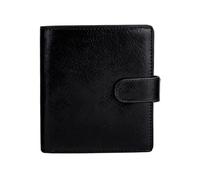 Time Resistance Cartera de Cuero para Hombre - Diseño de Billetera Minimalista con Tarjetero para Tarjetas de Crédito- Asegurada con un Cierre de Botón de Presión de Metal