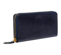 Time Resistance Cartera Minimalista de Cuero - Cartera Continental de Cuero de Grano Completo Hecha a Mano en Italia - Porta Tarjetas y Efectivo Delgado (Azul)