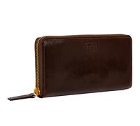 Time Resistance Cartera Minimalista de Cuero - Cartera Continental de Cuero de Grano Completo Hecha a Mano en Italia - Porta Tarjetas y Efectivo Delgado (Marrón)