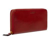 Time Resistance Cartera Minimalista de Cuero - Cartera Continental de Cuero de Grano Completo Hecha a Mano en Italia - Porta Tarjetas y Efectivo Delgado (Rojo)