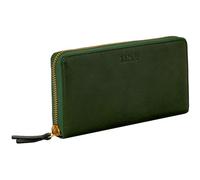Time Resistance Cartera Minimalista de Cuero - Cartera Continental de Cuero de Grano Completo Hecha a Mano en Italia - Porta Tarjetas y Efectivo Delgado (Verde)